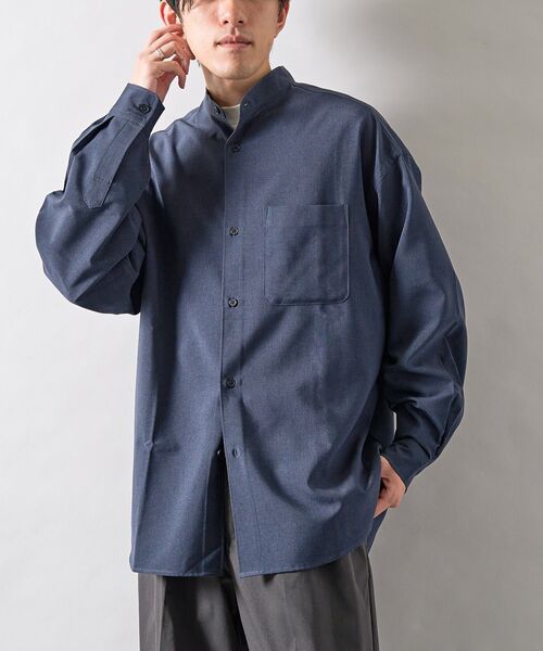 CRAFT STANDARD BOUTIQUE(クラフトスタンダードブティック)の「【機能素材】バンドカラーシャツ(シャツ/ブラウス・メンズ・ネイビー/チャコールグレー/ブラック・L/M)」の20枚目の写真