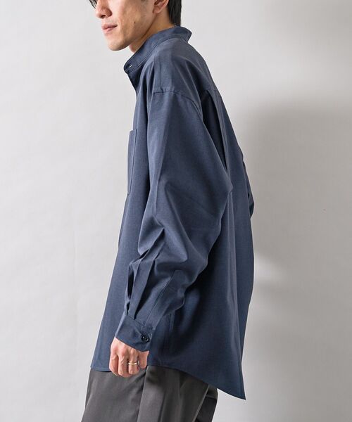 CRAFT STANDARD BOUTIQUE(クラフトスタンダードブティック)の「【機能素材】バンドカラーシャツ(シャツ/ブラウス・メンズ・ネイビー/チャコールグレー/ブラック・L/M)」の21枚目の写真
