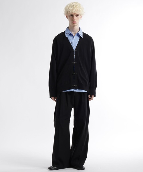 HARE（ハレ）の「KAKARIソデアキカーディガン(HARE)（カーディガン/ボレロ・メンズ・ブラック/グリーン・FREE）」の4枚目の写真