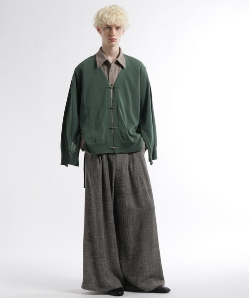 HARE（ハレ）の「KAKARIソデアキカーディガン(HARE)（カーディガン/ボレロ・メンズ・ブラック/グリーン・FREE）」の6枚目の写真