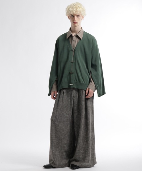 HARE（ハレ）の「KAKARIソデアキカーディガン(HARE)（カーディガン/ボレロ・メンズ・ブラック/グリーン・FREE）」の8枚目の写真