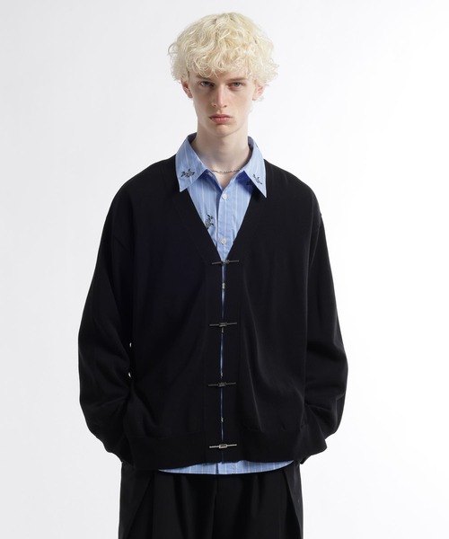 HARE（ハレ）の「KAKARIソデアキカーディガン(HARE)（カーディガン/ボレロ・メンズ・ブラック/グリーン・FREE）」の10枚目の写真