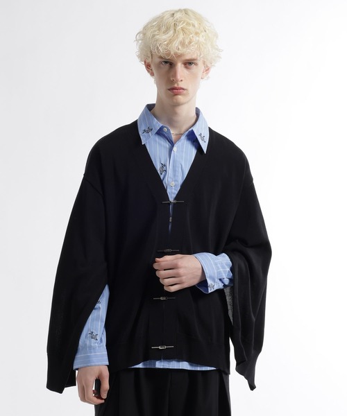 HARE（ハレ）の「KAKARIソデアキカーディガン(HARE)（カーディガン/ボレロ・メンズ・ブラック/グリーン・FREE）」の11枚目の写真