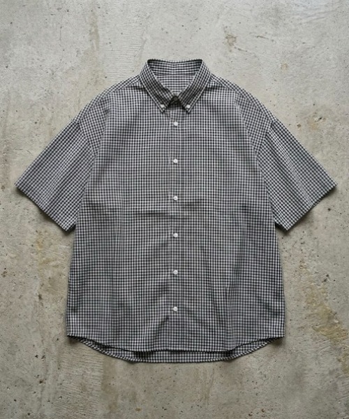link lot（リンクロット）の「オーバーサイズ ギンガムチェック ボタンダウン 半袖シャツ（シャツ/ブラウス・メンズ・ネイビー/ブラック・L/M）」の22枚目の写真