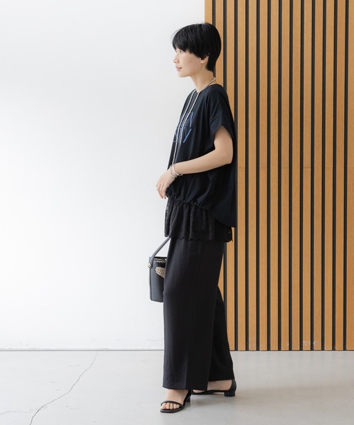 Elura(エルーラ)の「フィラメントツイルワイドパンツ/659645(その他パンツ・レディース・ブラウン/ベージュ/ブラック・SMALL/MEDIUM/LARGE)」の5枚目の写真