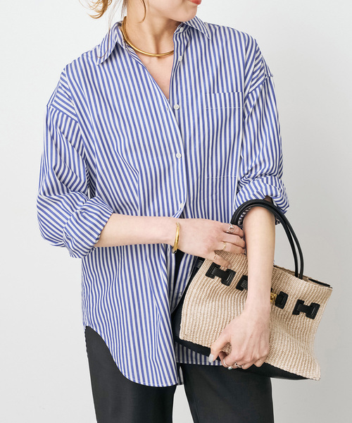 Spick & Span(スピックアンドスパン)の「《WEB限定 / 追加2》50コットンオーバーシャツ(シャツ/ブラウス・レディース・サックスブルー/その他10/ホワイト・FREE)」の1枚目の写真
