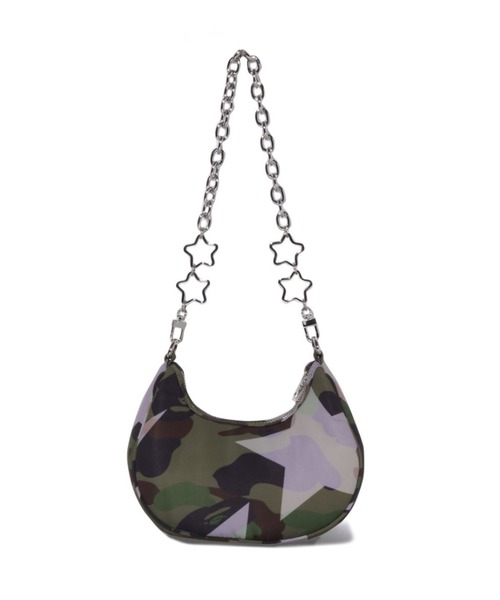 A BATHING APE（アベイシングエイプ）の「STA OVER PRINT 1ST CAMO QUILTING MOON SHAPE BAG（ショルダーバッグ・レディース・グリーン/イエロー・FREE）」の4枚目の写真