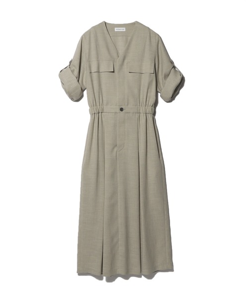 ESTNATION（エストネーション）の「ESTNATION / Vネック ワークワンピース（ワンピース・レディース・ライトベージュ/ネイビー・36/38）」の7枚目の写真