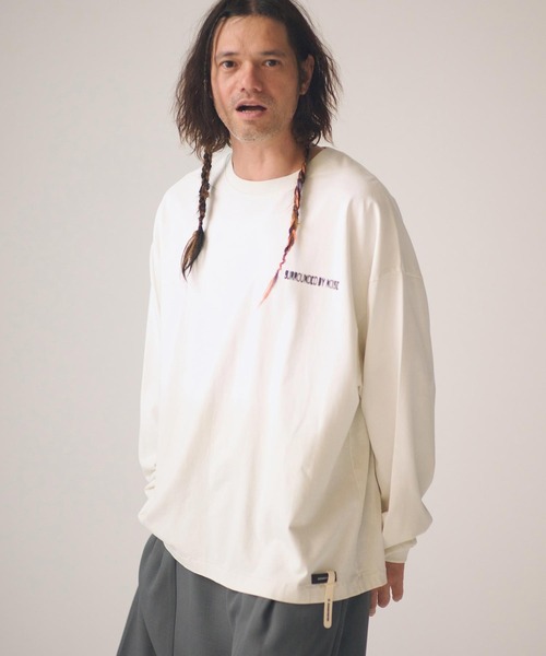 ADAM PATEK(アダムパテック)の「ADAMPATEK/noise aging embroidered long-sleeved T/ノイズプリントエイジング加工ロングスリーブT(Tシャツ/カットソー・メンズ・ピンク/グリーン/ホワイト/ブラック・1/2)」の1枚目の写真