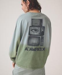 ADAMPATEK/noise aging embroidered long-sleeved T/ノイズプリントエイジング加工ロングスリーブT