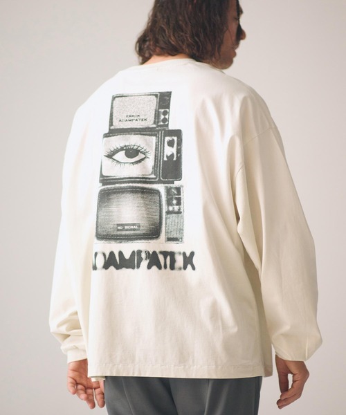 ADAM PATEK(アダムパテック)の「ADAMPATEK/noise aging embroidered long-sleeved T/ノイズプリントエイジング加工ロングスリーブT(Tシャツ/カットソー・メンズ・ピンク/グリーン/ホワイト/ブラック・1/2)」の5枚目の写真