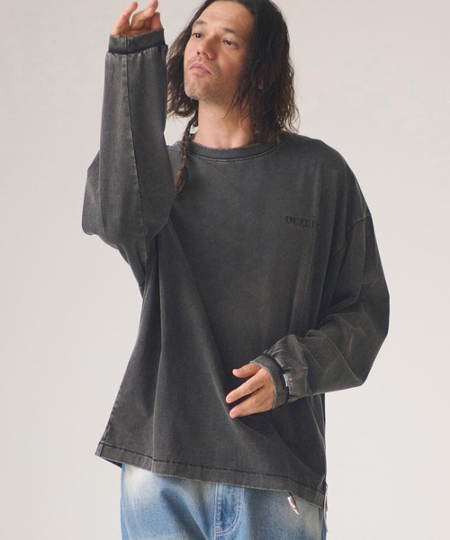 ADAM PATEK(アダムパテック)の「ADAMPATEK/noise aging embroidered long-sleeved T/ノイズプリントエイジング加工ロングスリーブT(Tシャツ/カットソー・メンズ・ピンク/グリーン/ホワイト/ブラック・1/2)」の6枚目の写真