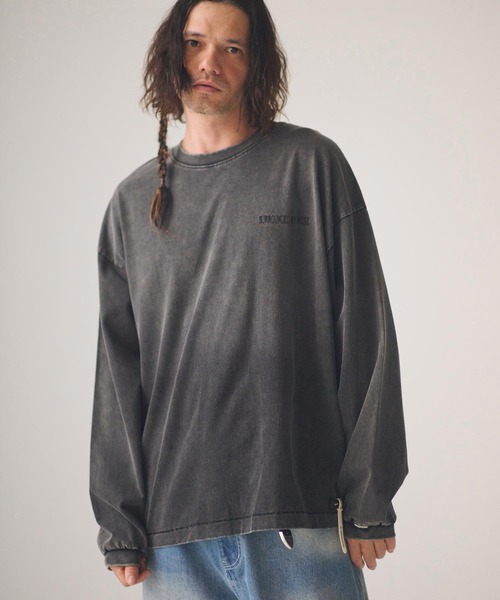 ADAM PATEK(アダムパテック)の「ADAMPATEK/noise aging embroidered long-sleeved T/ノイズプリントエイジング加工ロングスリーブT(Tシャツ/カットソー・メンズ・ピンク/グリーン/ホワイト/ブラック・1/2)」の14枚目の写真