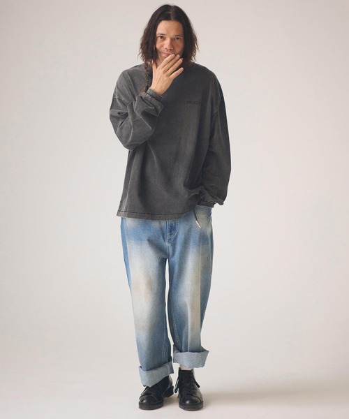 ADAM PATEK(アダムパテック)の「ADAMPATEK/noise aging embroidered long-sleeved T/ノイズプリントエイジング加工ロングスリーブT(Tシャツ/カットソー・メンズ・ピンク/グリーン/ホワイト/ブラック・1/2)」の15枚目の写真