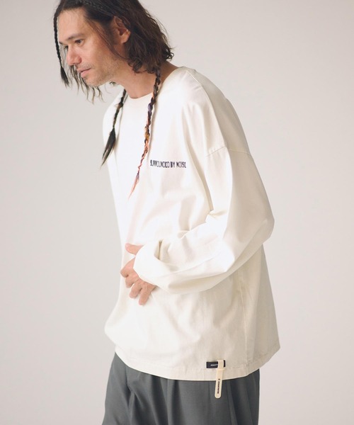 ADAM PATEK(アダムパテック)の「ADAMPATEK/noise aging embroidered long-sleeved T/ノイズプリントエイジング加工ロングスリーブT(Tシャツ/カットソー・メンズ・ピンク/グリーン/ホワイト/ブラック・1/2)」の10枚目の写真