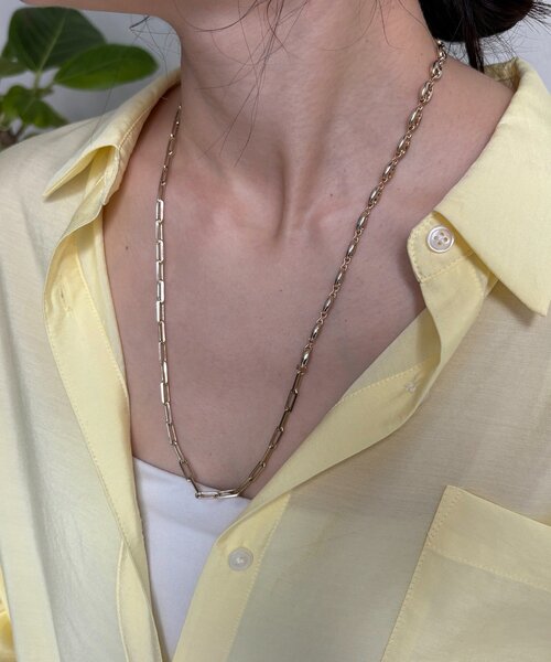 DouDou（ドゥドゥ）の「ミドルミックスチェーンマンテルネックレス（ネックレス・レディース・ゴールド/シルバー・FREE）」の13枚目の写真