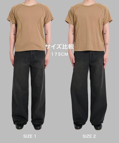 NVRFRGT(ネヴァーフォーゲット)の「Panelled Half Sleeve T-Shirt(Tシャツ/カットソー・メンズ・ブルー/ベージュ・1/3/2)」の22枚目の写真