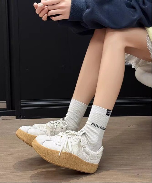 gossip！ロサンゼルス（ゴシップロサンゼルス）の「Y2K ダブルシューレース厚底プラットフォームスニーカー（スニーカー・レディース・ライトブルー/ホワイト・M/L/XL/S）」の11枚目の写真