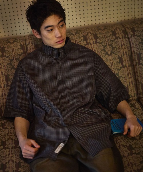 niko and...（ニコアンド）の「イージーケア柄ショートスリーブシャツ（シャツ/ブラウス・メンズ・ライトグリーン/グリーン/グレー/オフホワイト/ピンク/チャコール/サックスブルー・MEDIUM/LARGE）」の13枚目の写真