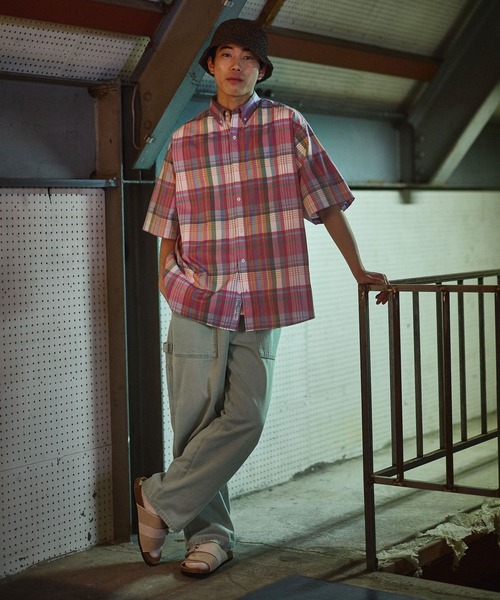 niko and...（ニコアンド）の「イージーケア柄ショートスリーブシャツ（シャツ/ブラウス・メンズ・ライトグリーン/グリーン/グレー/オフホワイト/ピンク/チャコール/サックスブルー・MEDIUM/LARGE）」の14枚目の写真