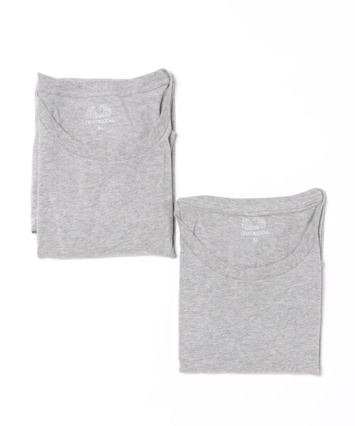 FRUIT OF THE LOOM(フルーツオブザルーム)の「【FRUIT OF THE LOOM】2パック ベーシック天竺Tシャツ(Tシャツ/カットソー・メンズ・ホワイト/ブラック/グレー・M/L/XL)」の3枚目の写真