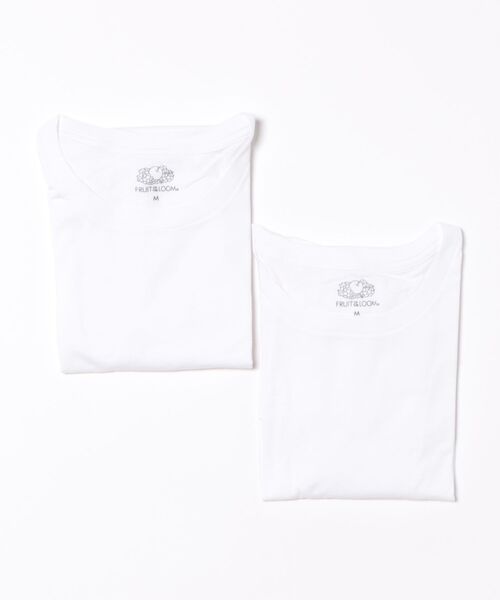 FRUIT OF THE LOOM(フルーツオブザルーム)の「【FRUIT OF THE LOOM】2パック ベーシック天竺Tシャツ(Tシャツ/カットソー・メンズ・ホワイト/ブラック/グレー・M/L/XL)」の1枚目の写真
