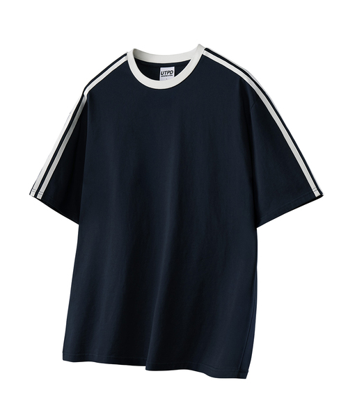 UNTAPPED STUDIO（アンタップドスタジオ）の「オーバーサイズトラック半袖配色Tシャツ 3カラー（Tシャツ/カットソー・レディース・ブラック/ネイビー/ホワイト・S/M(95)/L/XL）」の3枚目の写真