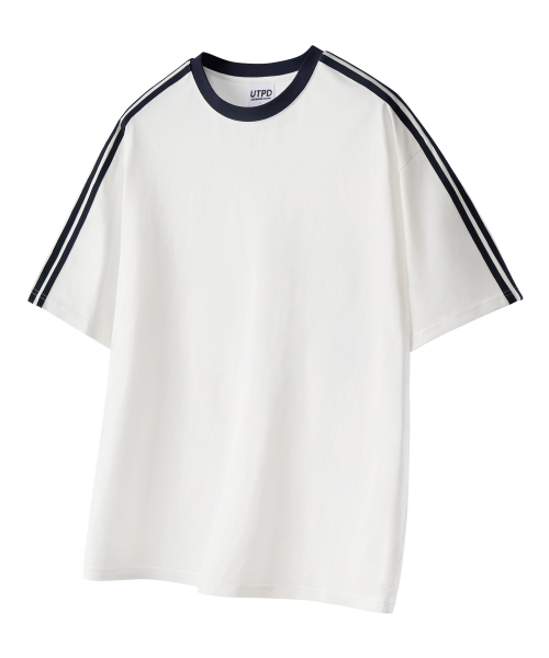 UNTAPPED STUDIO（アンタップドスタジオ）の「オーバーサイズトラック半袖配色Tシャツ 3カラー（Tシャツ/カットソー・レディース・ブラック/ネイビー/ホワイト・S/M(95)/L/XL）」の8枚目の写真