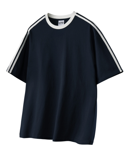 UNTAPPED STUDIO（アンタップドスタジオ）の「オーバーサイズトラック半袖配色Tシャツ 3カラー（Tシャツ/カットソー・レディース・ブラック/ネイビー/ホワイト・S/M(95)/L/XL）」の9枚目の写真