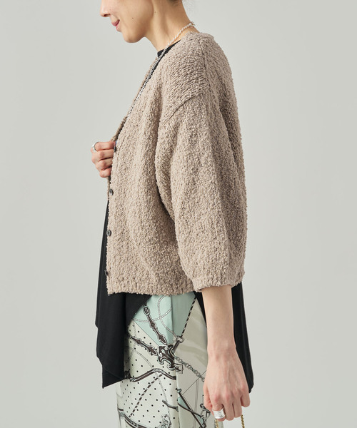 VERMEIL par iena（ヴェルメイユパーイエナ）の「DRY EARTH Vネックカーディガン（カーディガン/ボレロ・レディース・ホワイト/モカ・FREE）」の15枚目の写真