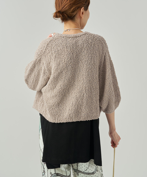 VERMEIL par iena（ヴェルメイユパーイエナ）の「DRY EARTH Vネックカーディガン（カーディガン/ボレロ・レディース・ホワイト/モカ・FREE）」の14枚目の写真