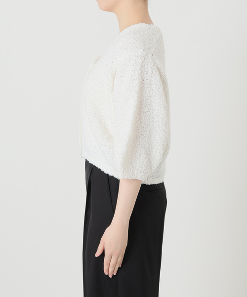 VERMEIL par iena（ヴェルメイユパーイエナ）の「DRY EARTH Vネックカーディガン（カーディガン/ボレロ・レディース・ホワイト/モカ・FREE）」の10枚目の写真