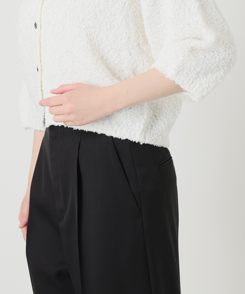 VERMEIL par iena（ヴェルメイユパーイエナ）の「DRY EARTH Vネックカーディガン（カーディガン/ボレロ・レディース・ホワイト/モカ・FREE）」の6枚目の写真