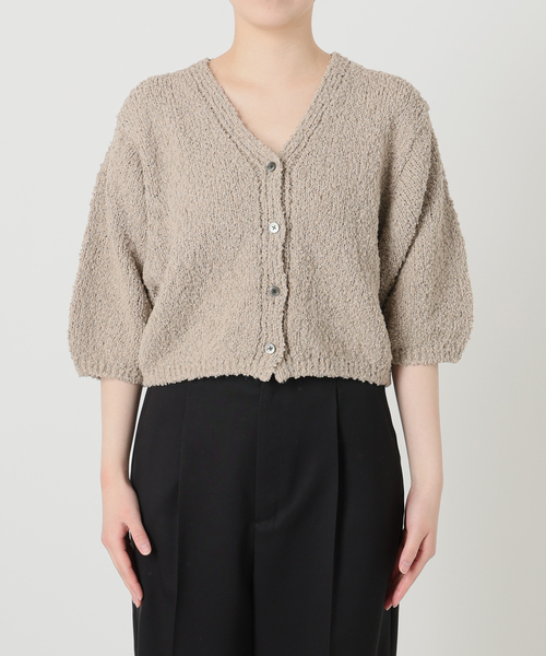 VERMEIL par iena（ヴェルメイユパーイエナ）の「DRY EARTH Vネックカーディガン（カーディガン/ボレロ・レディース・ホワイト/モカ・FREE）」の4枚目の写真