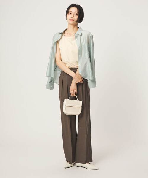 green label relaxing(グリーンレーベルリラクシング)の「2WAY タンクトップ(Tシャツ/カットソー・レディース・ダークブラウン/ホワイト/ナチュラル/モカ・FREE)」の19枚目の写真
