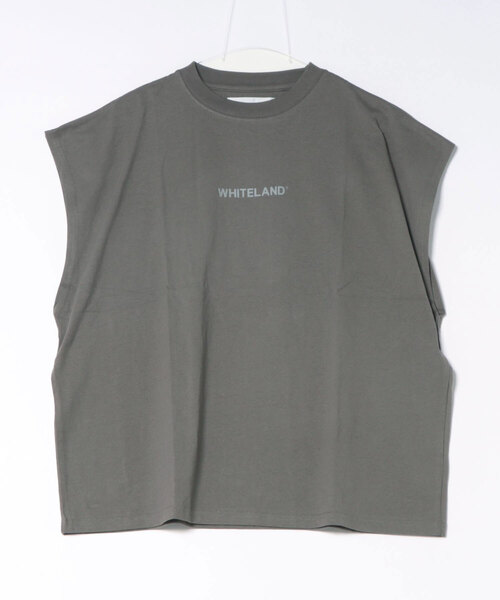 WHITELAND（ホワイトランド）の「【WEB&DEPOT限定】WHITELAND/ホワイトランド/LOGO NOSLEEVE（Tシャツ/カットソー・レディース・ベージュ/グレー/ブラック・L/M/S）」の2枚目の写真