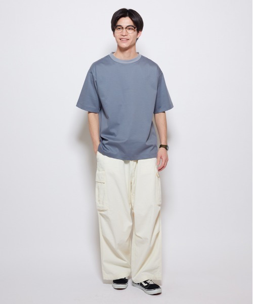 BACK NUMBER(バックナンバー)の「BACK NUMBER(バックナンバー)シルケットスムース半袖Tシャツ(Tシャツ/カットソー・メンズ・グレー/ライラック/ブラック/グリーン/ホワイト/ブラウン・S/M/L/XL)」の7枚目の写真