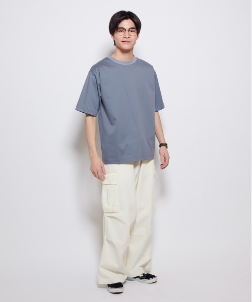 BACK NUMBER(バックナンバー)の「BACK NUMBER(バックナンバー)シルケットスムース半袖Tシャツ(Tシャツ/カットソー・メンズ・グレー/ライラック/ブラック/グリーン/ホワイト/ブラウン・S/M/L/XL)」の8枚目の写真