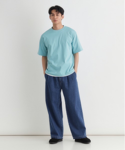 BACK NUMBER(バックナンバー)の「BACK NUMBER(バックナンバー)シルケットスムース半袖Tシャツ(Tシャツ/カットソー・メンズ・グレー/ライラック/ブラック/グリーン/ホワイト/ブラウン・S/M/L/XL)」の18枚目の写真