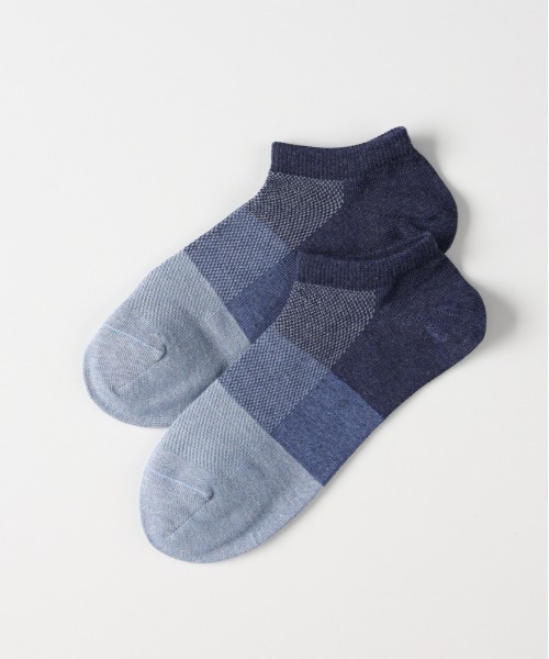 Right-on（ライトオン）の「BASIC SOCKS(ベーシックソックス)バンブーブロックガラアンクルメッシュソックス（ソックス/靴下・メンズ・ブラック/サックスブルー/グリーン/レッド/ネイビー・フリー）」の7枚目の写真