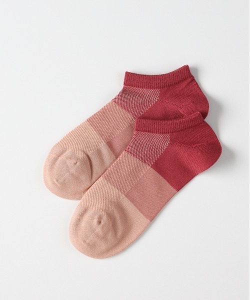 Right-on（ライトオン）の「BASIC SOCKS(ベーシックソックス)バンブーブロックガラアンクルメッシュソックス（ソックス/靴下・メンズ・ブラック/サックスブルー/グリーン/レッド/ネイビー・フリー）」の8枚目の写真