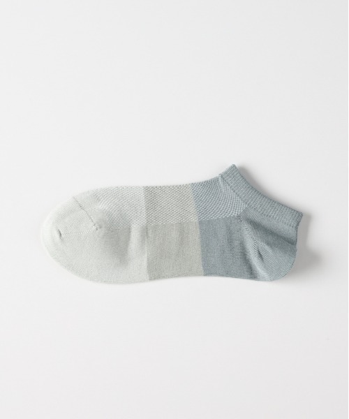 Right-on（ライトオン）の「BASIC SOCKS(ベーシックソックス)バンブーブロックガラアンクルメッシュソックス（ソックス/靴下・メンズ・ブラック/サックスブルー/グリーン/レッド/ネイビー・フリー）」の11枚目の写真