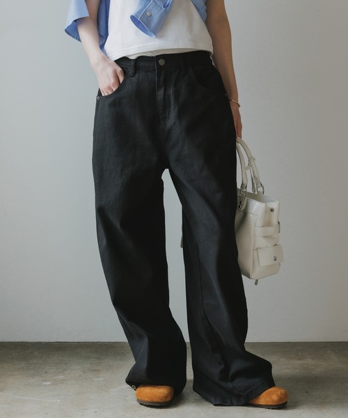 Chick（チック）の「Basic 5-Pocket Wide-Leg Denim Pants / ベーシック 5ポケット ワイドデニムパンツ 2026年春夏（デニムパンツ・レディース・ホワイト/ブラック/ベージュ・S/M）」の14枚目の写真