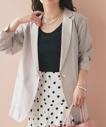 La boutique BonBon（ラブティックボンボン）の「【ロングシーズンおすすめ】シアーライトスラブシングルジャケット（テーラードジャケット）」