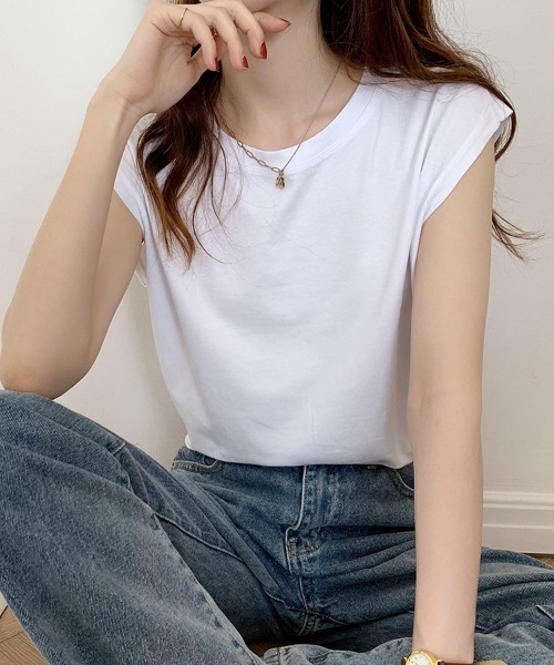 SallyLunn(サリーラン)の「【ベーシックデザイン】ノースリーブTシャツ(Tシャツ/カットソー・レディース・ホワイト/ブラック/ブラウン・MEDIUM/LARGE)」の17枚目の写真