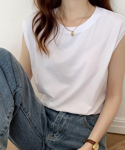 SallyLunn(サリーラン)の「【ベーシックデザイン】ノースリーブTシャツ(Tシャツ/カットソー・レディース・ホワイト/ブラック/ブラウン・MEDIUM/LARGE)」の18枚目の写真