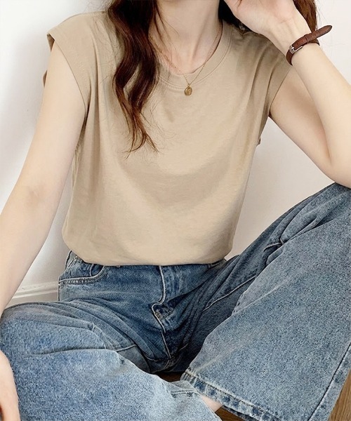 SallyLunn(サリーラン)の「【ベーシックデザイン】ノースリーブTシャツ(Tシャツ/カットソー・レディース・ホワイト/ブラック/ブラウン・MEDIUM/LARGE)」の20枚目の写真