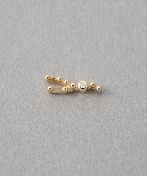 ゾディアック] K10YG ダイヤモンド ピアス /おうし座（ピアス（片耳用