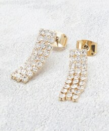 ビジューフリンジミニピアス