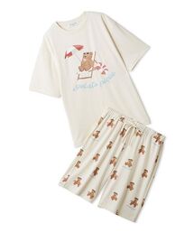 gelato pique | 【ONLINE限定】【HOMME】【接触冷感】サマーベア柄ワンポイントTシャツ&ハーフパンツセット(ルームウェア/パジャマ)